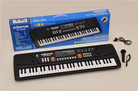 61-Key electronic organ with microphone and usb power cord