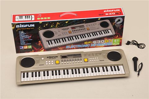 61-Key electronic organ with microphone and usb power cord