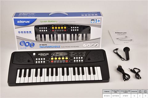 37-Key electronic organ with microphone/audio cable\/usb power cord\/instructions