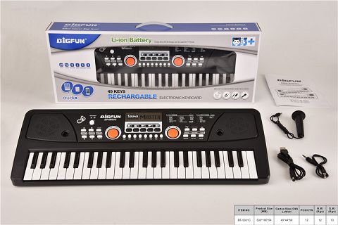 49-Key electronic organ with microphone/audio cable\/usb power cord\/instruction