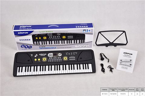 61-Key electronic harp with microphone/audio cable\/usb power cord\/instruction\/music stand