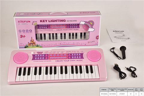 37-Key electronic organ with microphone/audio cable\/usb power cord\/instructions