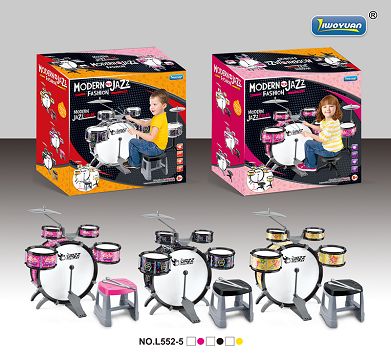 Solid black drum set (40CM 5 drum set with square chair)