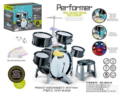 Buzzer solid color black light music drum (34CM PP apron) no electrical package