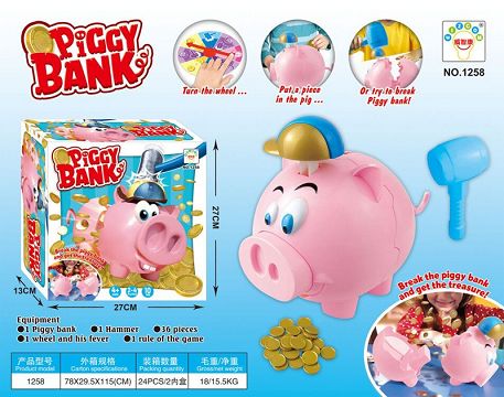 Piggy bank exploding pig game