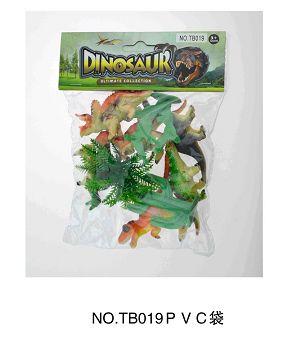 6只9CM小恐龙配树草装一卡头袋