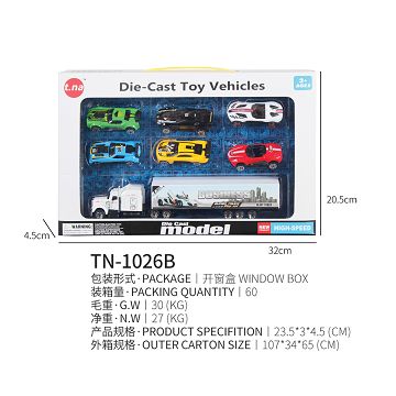 The American tow carries six sports cars