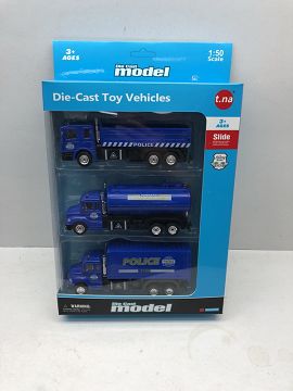 3只装合金警察回力车