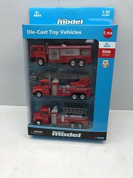 3只装合金消防回力车