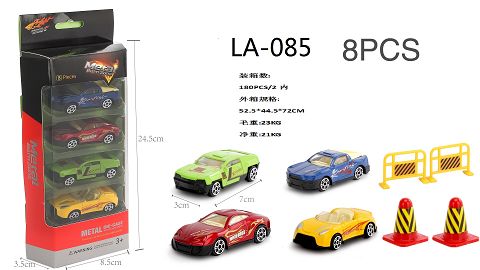 1:64 alloy sliding car with window opening box (4 pieces)