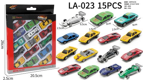 Small alloy car with window opening box (15pcs)