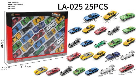 Small alloy car with window opening box (25pcs)