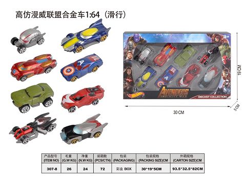高仿漫威联盟合金车1：64（滑行）