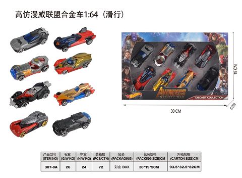 高仿漫威联盟合金车1：64（滑行）