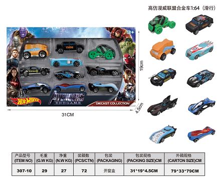 高仿漫威联盟合金车1：64（滑行）