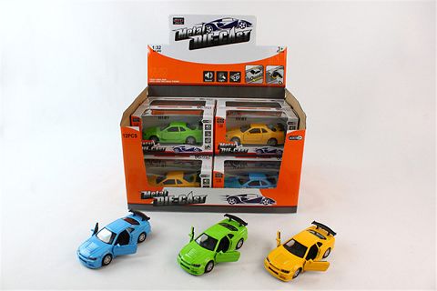 1:32合金跑车 具有回力，开门功能12只
