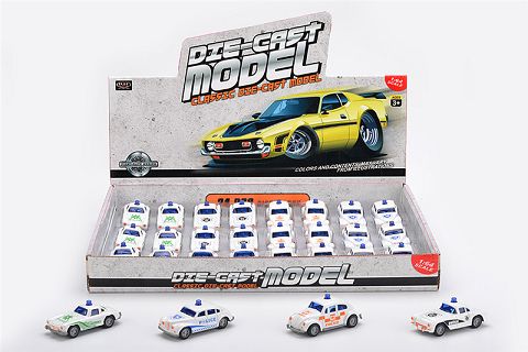 1:64 滑行 合金老爷车警车24只