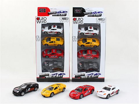 1:50赛车合金滑行跑车4只