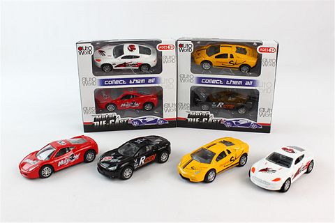 1:50赛车合金回力跑车2只庄