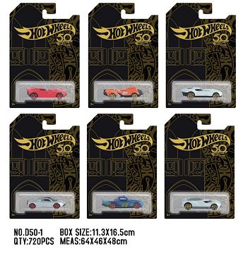 风火轮50周年庆单只吸板合金小跑车【6款混装】
