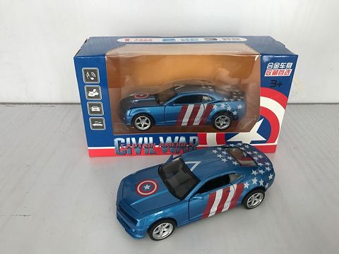 1:32 cartoon pattern of the car model captain America returning to open the door
