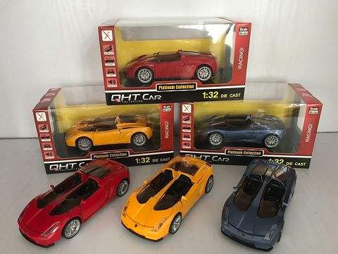 1:28 lamborghini hermes alloy sports car, 4 doors, 3 sound effects (window box holder, 1 style, 3 colors)