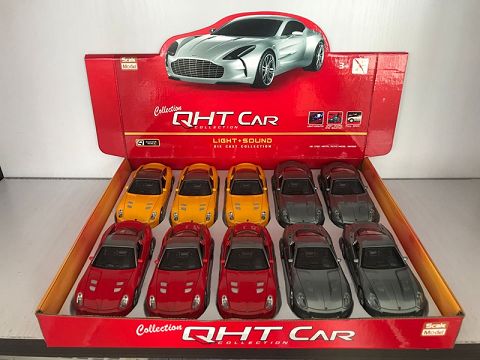 1:28 ferrari 599 alloy return sports car, 2 doors open (10 pieces in a display box, 1 3-color hybrid)