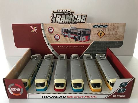 1:90 (classic board) tram alloy return sports car,2 doors, light with sound and light (6 pieces in a display box,1 style with 3 colors)