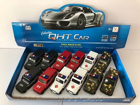 1:32奔驰G65合金回力军+俄文车,2开门，（1款各1色混装12只装一展示盒）