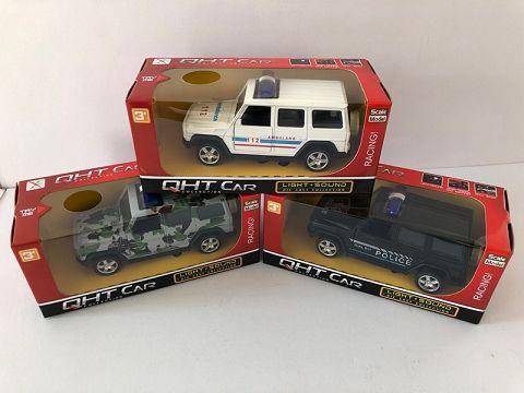 1:32奔驰G65合金回力警车,2开门，前内灯带声光（开窗盒,1款各1色混装）