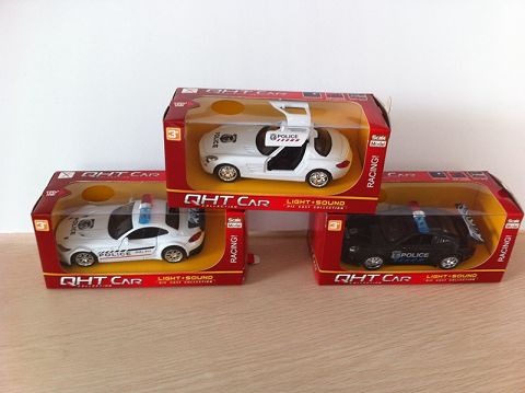 BMW Z4 porsche GT3 mercedes-benz SLS alloy recovery police car opens the door, and the front internal light is equipped with sound and light (window box, 3 models and 2 colors mixed)