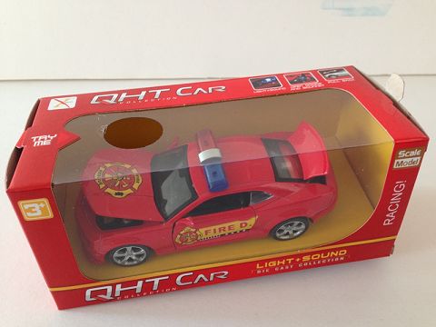 1:32大黄蜂合金回力消防车,4开门，前内灯带声光（开窗盒,一款一色混装）