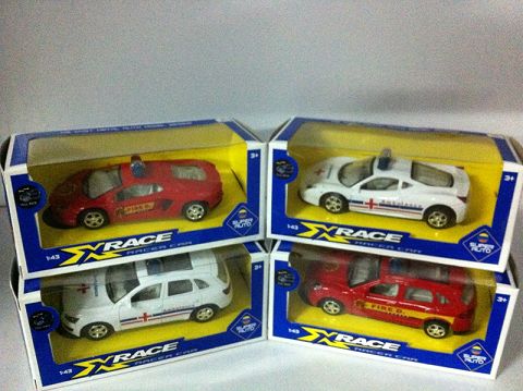 1:43合金回力消防车，救护车（开窗盒,四款二色混装）