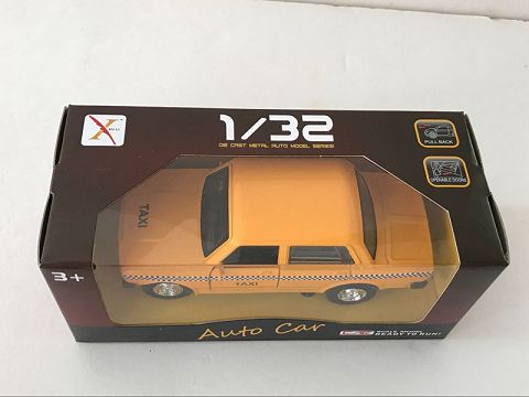 1:32合金回力老爷车拉达的士车,开门，（开窗盒,1款各1色混装）