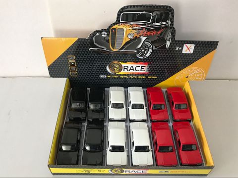 1:32 alloy recovery vintage car ladar, door opening, sound and light in front and inside lamp (12 PCS in a display box,1 style in 3 colors)