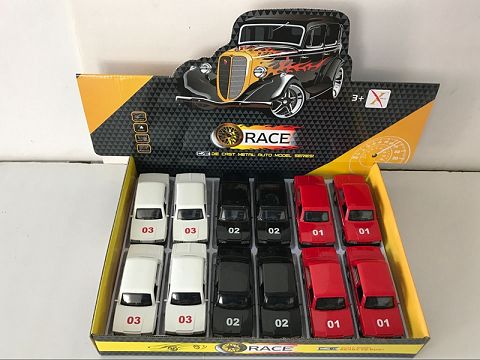 1:32 alloy recovery old car lada fire engine, open the door, sound and light inside the front light (12 PCS in a display box,1 style in 3 colors)