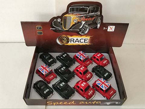 1:32合金回力Q板警车，开门（12只装一展示盒,四款各2色混装）