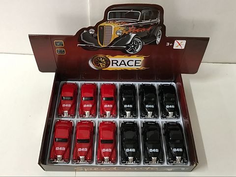 1:32合金回力老爷车警车，2开门（12只装一展示盒,1款各2色混装）