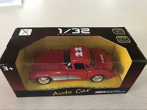 1:32合金回力老爷车雪佛兰消防车，开门（开窗盒,1款1色混装）