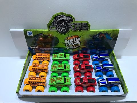 12只/盒混装双惯性合金越野车(彩色轮）