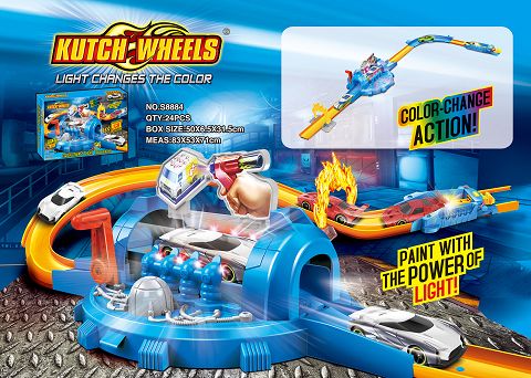 UV Laser alloy car track (3 no. 5 alkaline battery ★ not included ★) [including 1 UV color changing car]