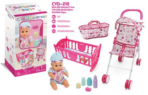 45881 (CART) AND 881-38 (PLASTIC BED) AND 881-35 (HANDBAG) AND 12 INCH BLOW BOTTLE DOLLS AND ACCESSORIES PACKAGE