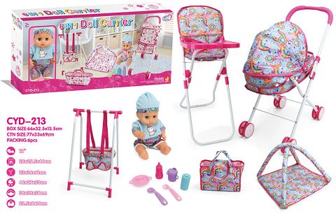 24881 (CART) AND 881-29 (CRAWLING BLANKET) AND 881-31 (HANDBAG) AND 881-40 (DINING CHAIR) AND 881-41 (HANGING CHAIR) AND 12 INCH BOTTLE BLOWING DOLL AND ACCESSORIES PACKAGE