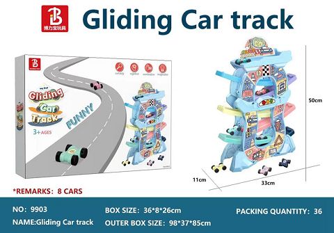 DIY glide track vehicle 6 track 8 vehicles