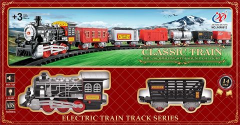 Antique electric light and music track car