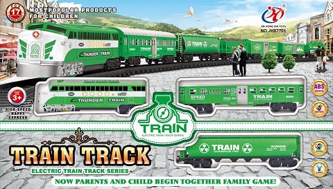 High speed green electric light and music track car