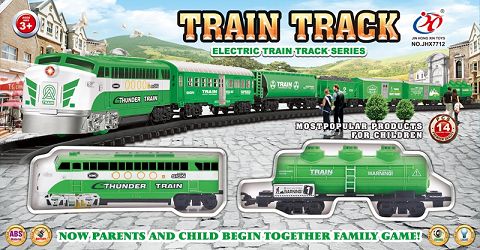 High speed green electric light and music track car