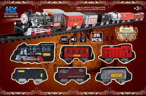 Antique electric light and music track car