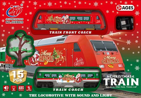 Electric light and music Christmas train (red)