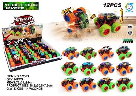 12PCS metal sheet cross-country inertia Monster stunt car